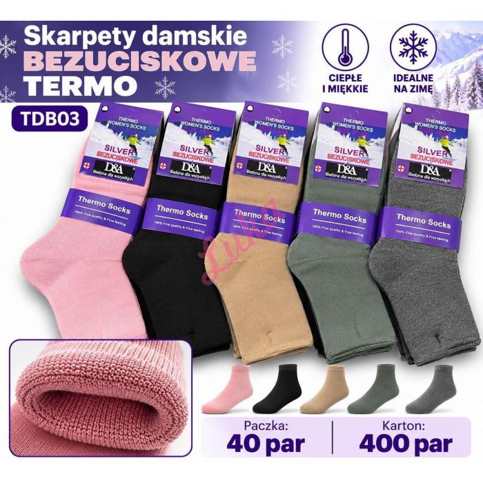 Skarpety damskie bezuciskowe THERMO D&A TDB0MIX